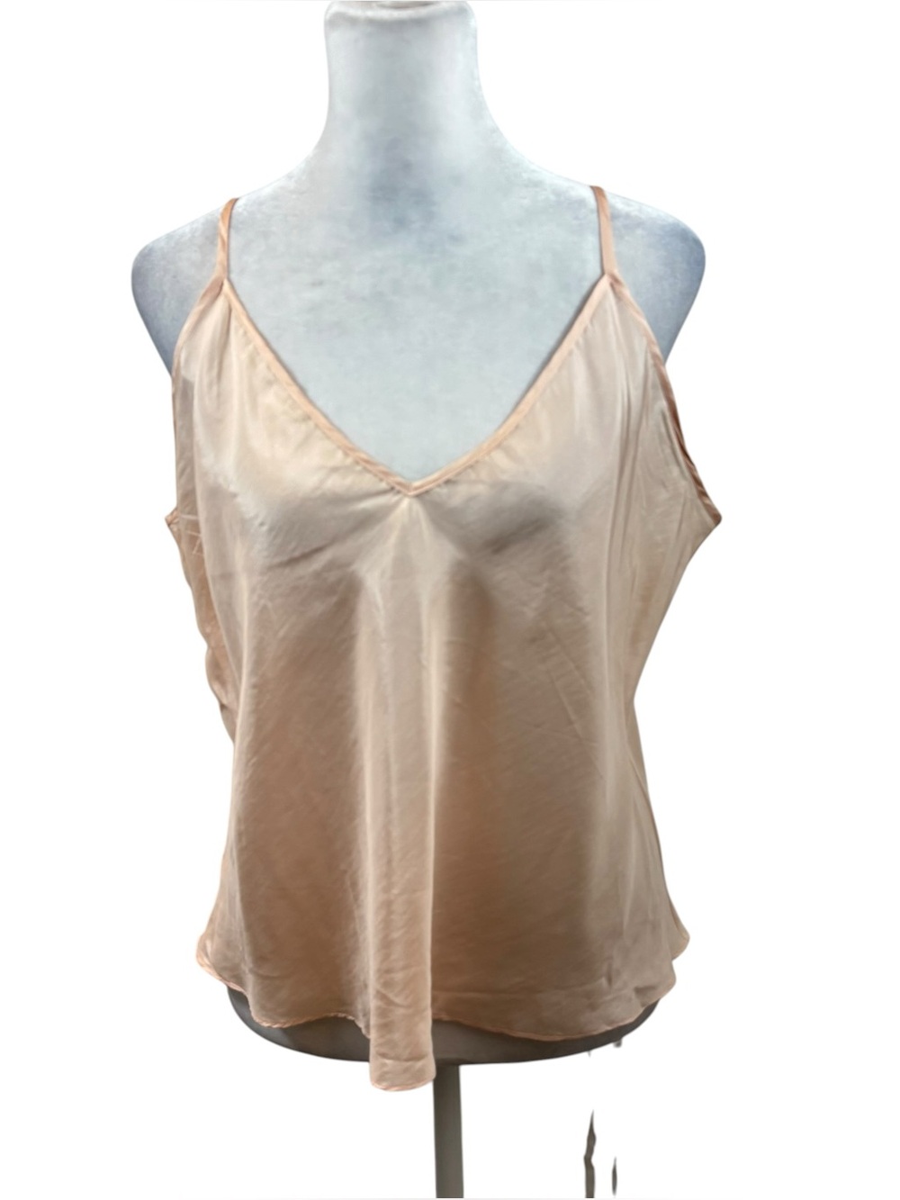 Vintage Allison Taylor 100% Silk Peach V Neck Camisole Size XL